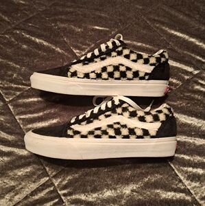Furry Checkered Vans